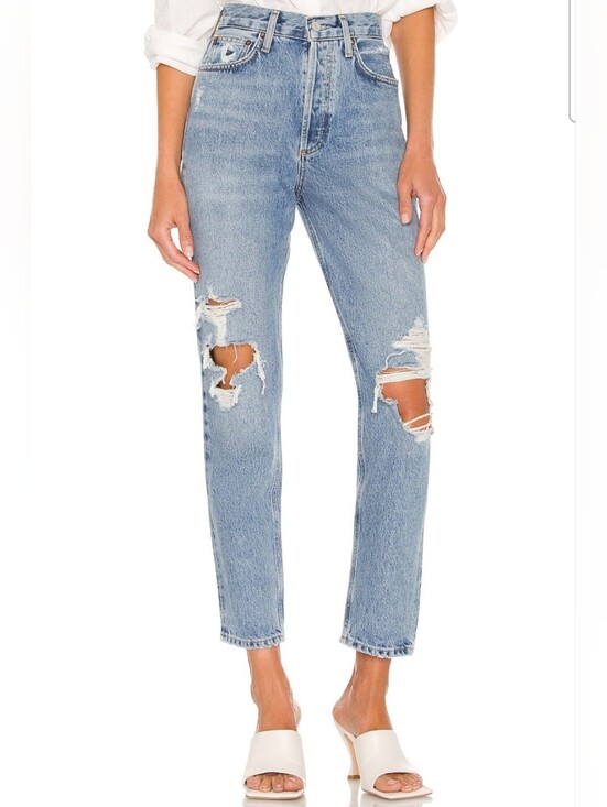 Agolde Pants - AGOLDE Fen High Rise Distressed Jeans Size 27 100% Organic Cotton
